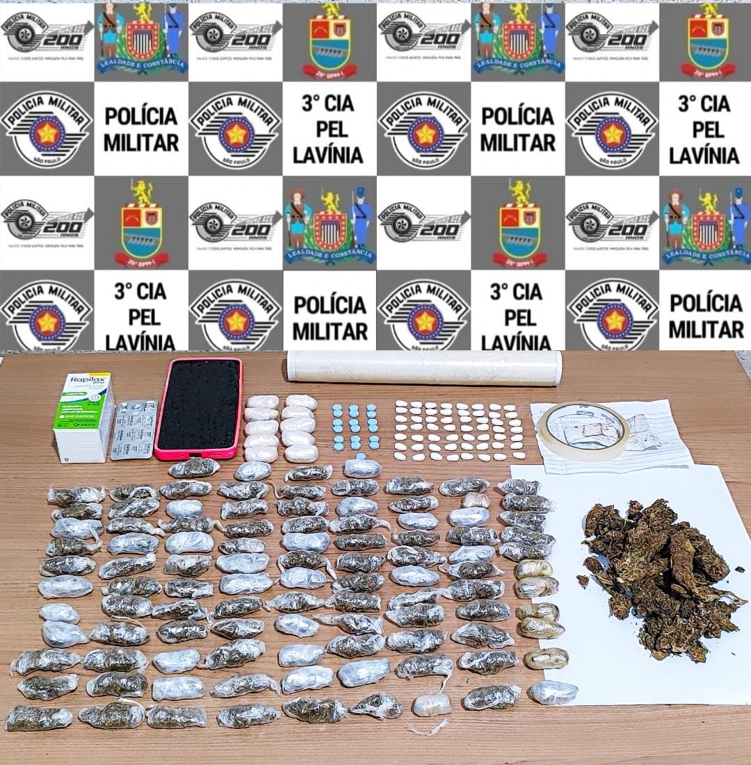 Mulher é presa por tráfico ao tentar entrar com drogas na penitenciária de Lavínia.